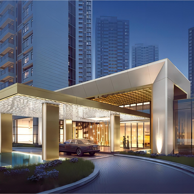  售楼处 会所建筑su模型 