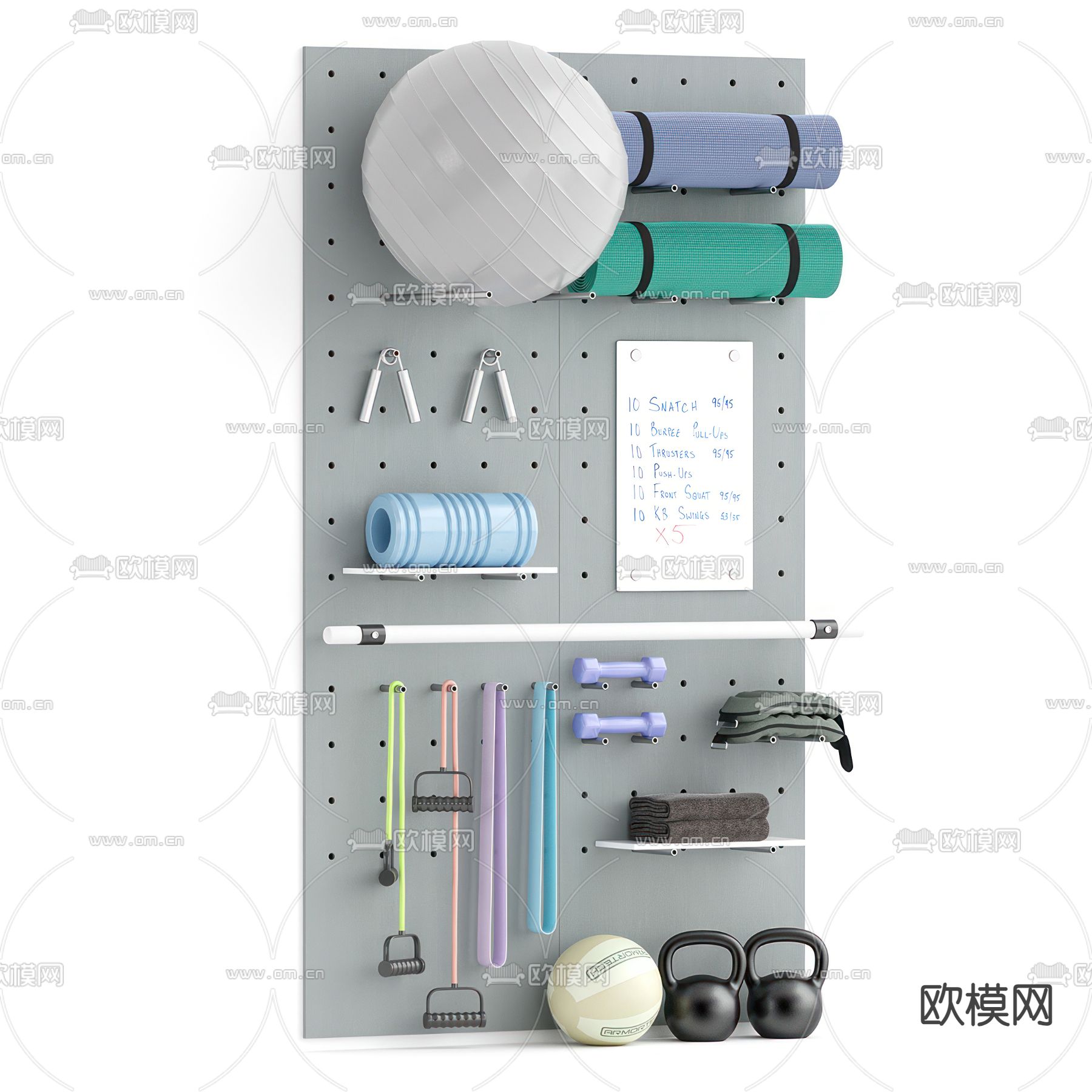 瑜伽器材 瑜伽球3d模型下载（渲染图1）