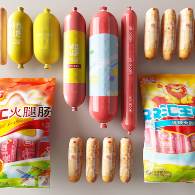 食物 火腿肠 烤肠su模型 