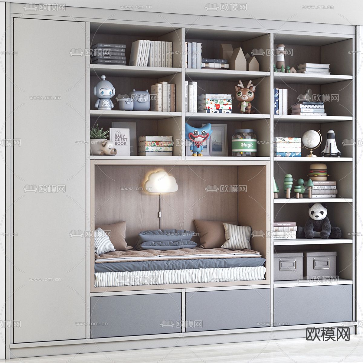 儿童柜 玩具柜 收纳柜3d模型下载