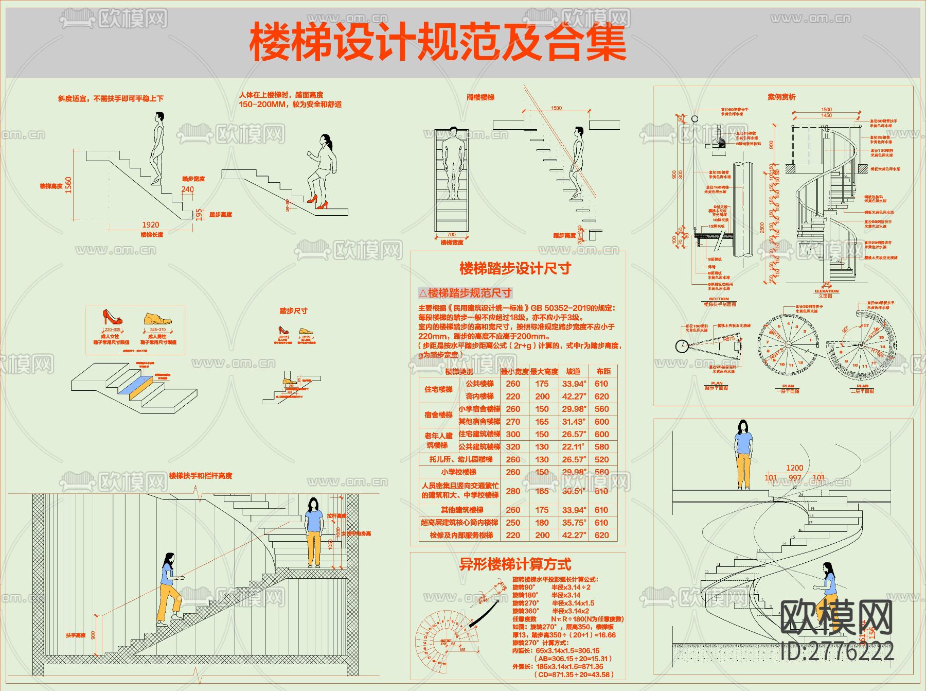 楼梯设计规范及全集下载（渲染图1）