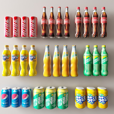  饮料 可乐 雪碧su模型 