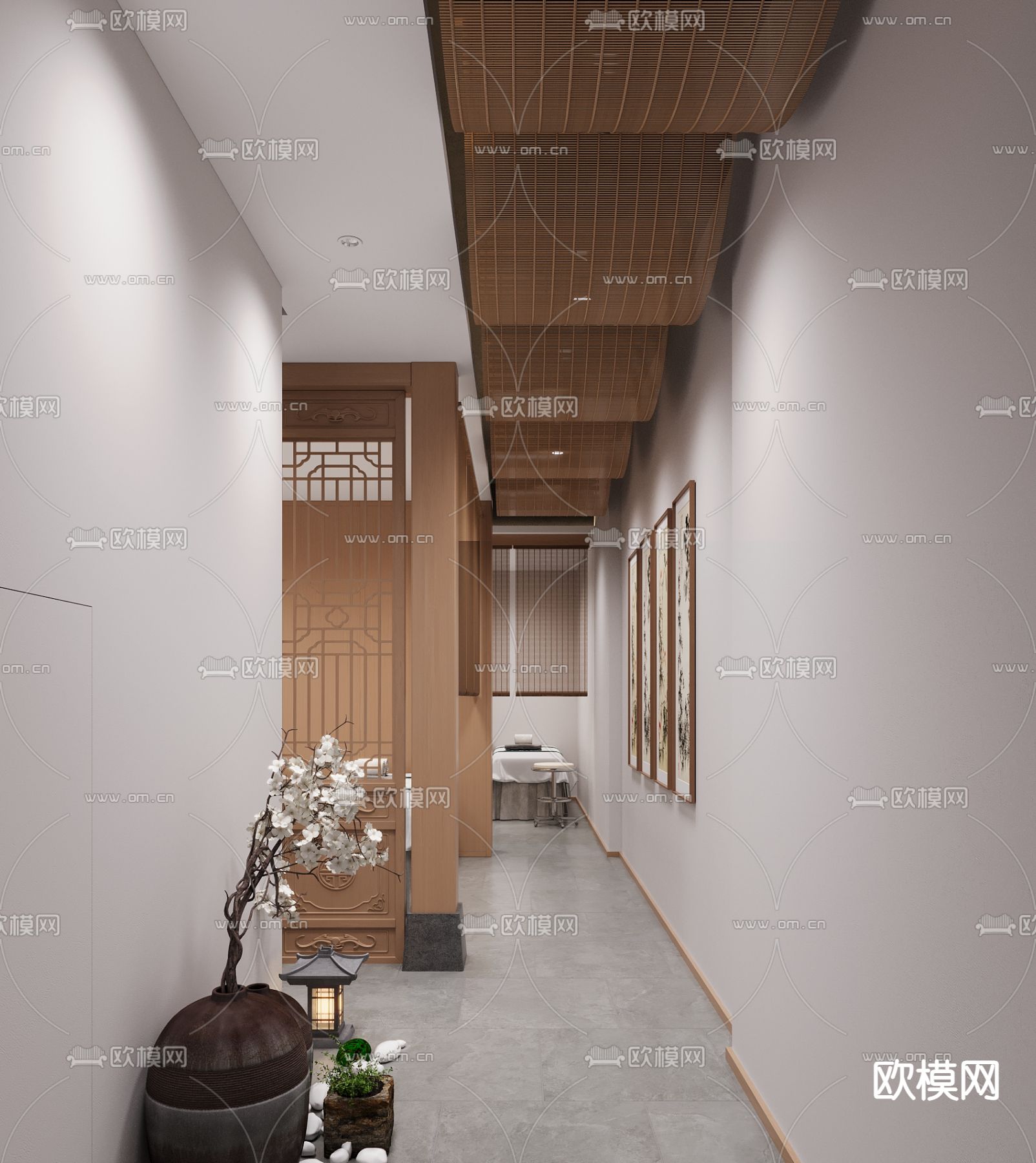 养生会所 艾灸馆3d模型下载（渲染图3）