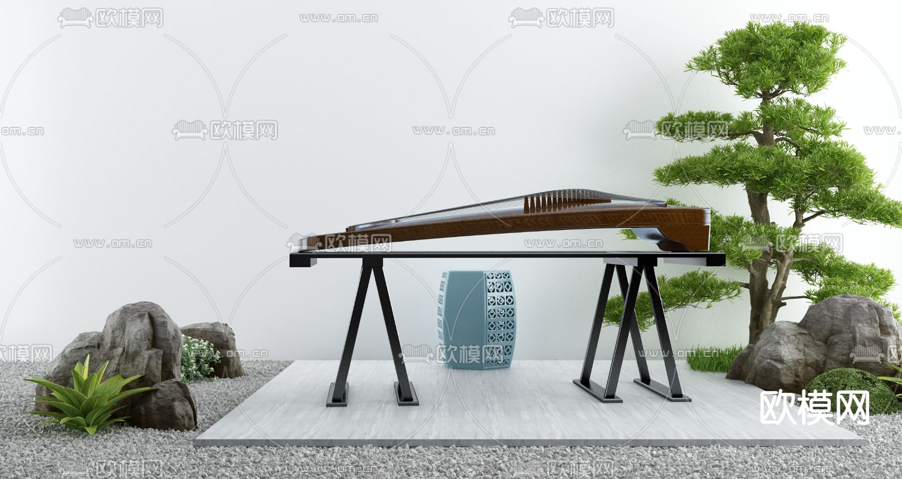 古筝3d模型下载