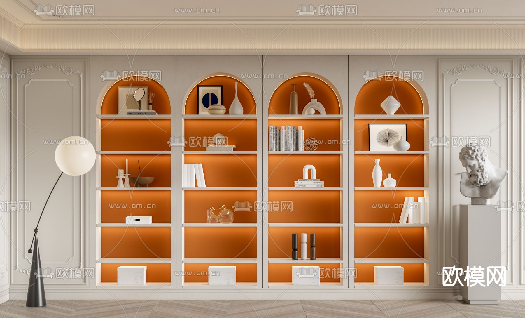 法式书架su模型