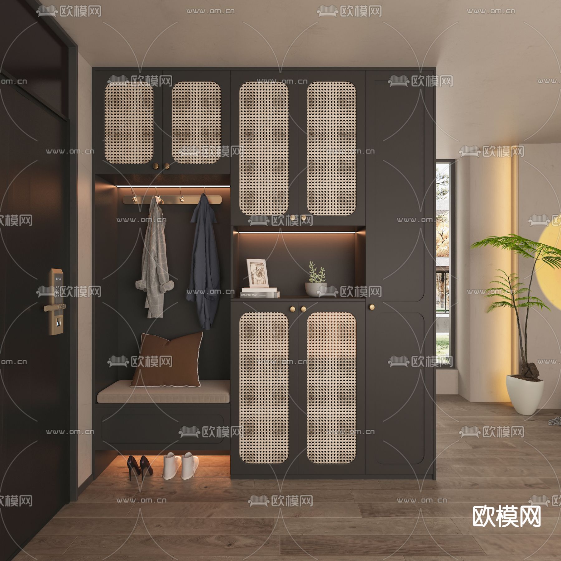 北欧玄关鞋柜3d模型下载