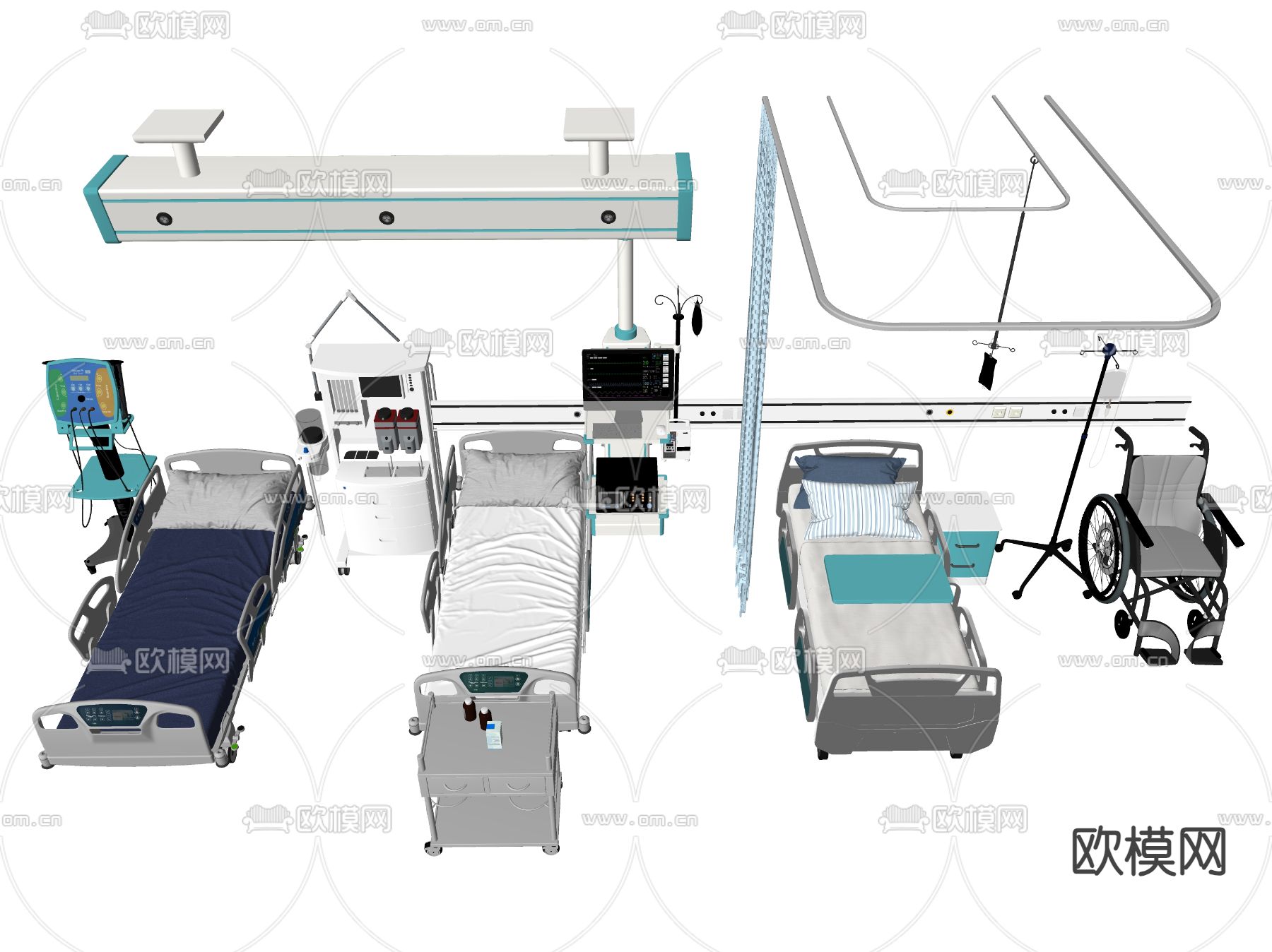 现代医疗器材 医疗设施su模型下载（渲染图2）