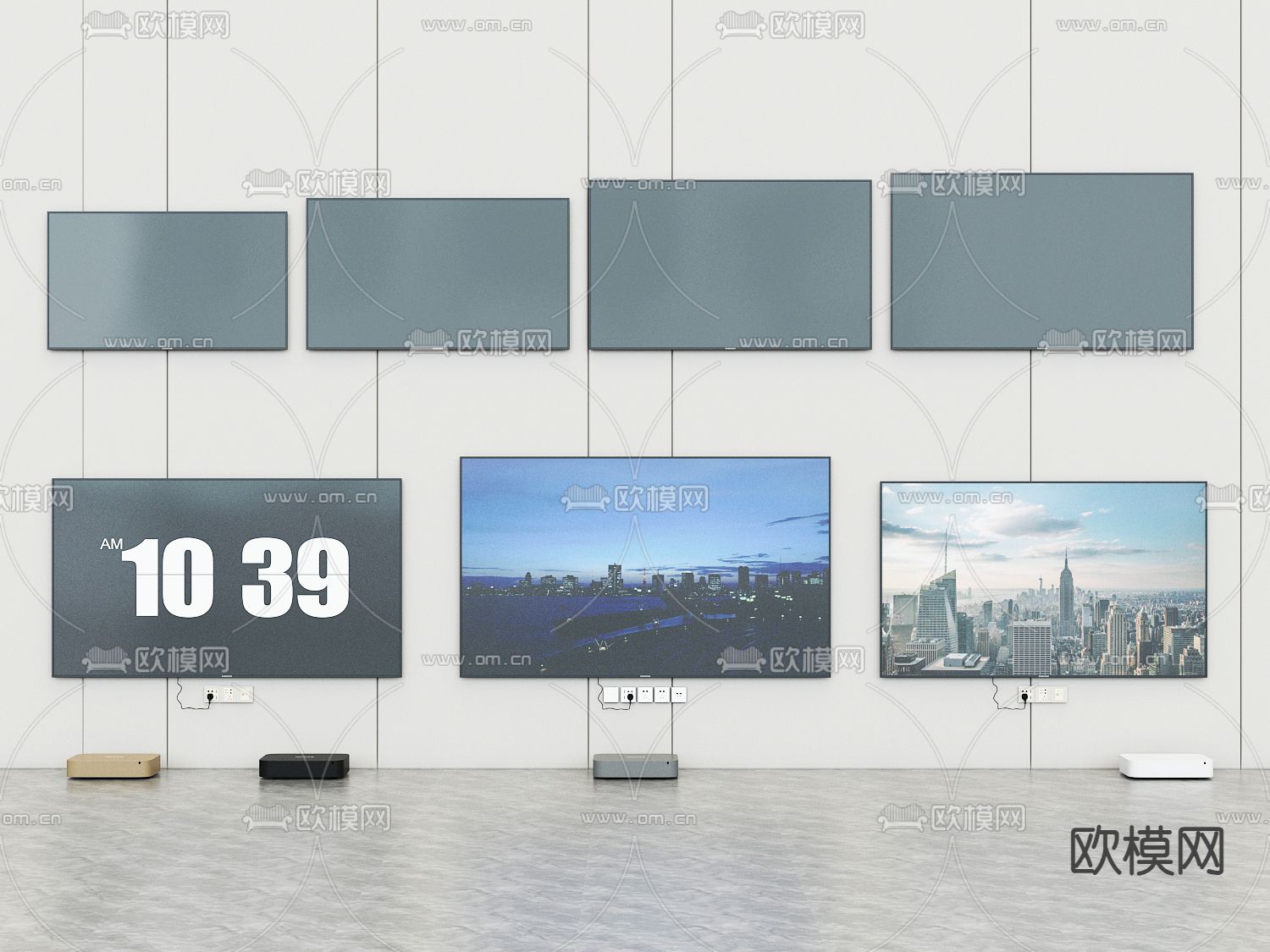 电视机su模型下载（渲染图1）