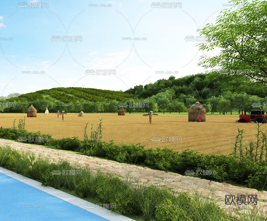 稻田 田地PSD下载_ID14211942_3dmax免费模型-欧模网