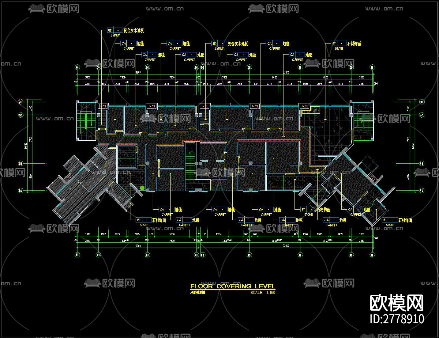 新中式足浴城 桑拿spa会所cad施工图下载（渲染图2）