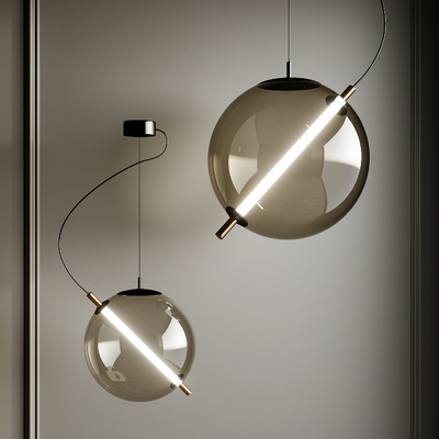 现代玻璃吊灯su模型