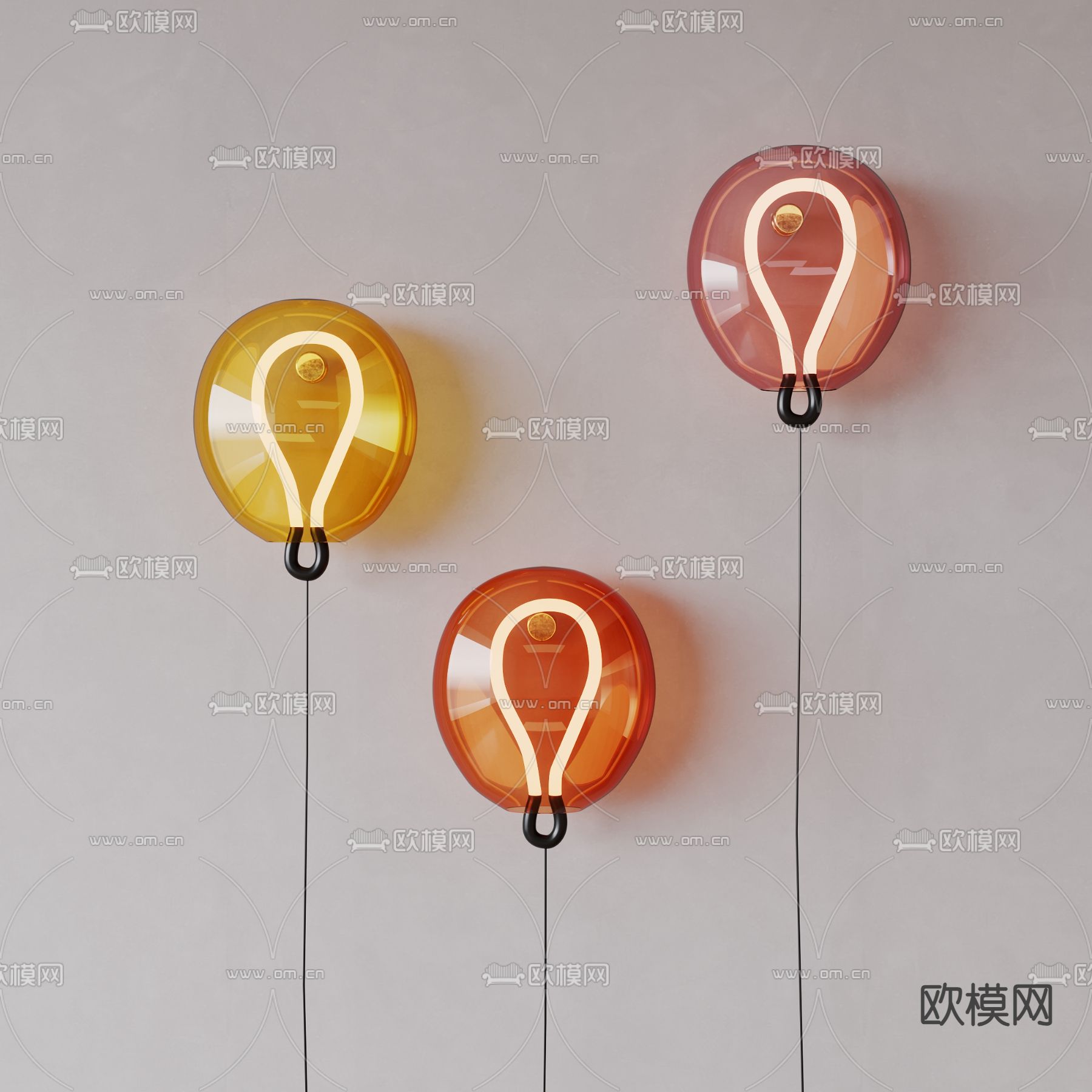 儿童壁灯su模型下载（渲染图1）