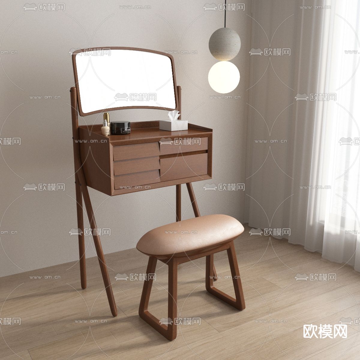 梳妆台 化妆桌3d模型下载