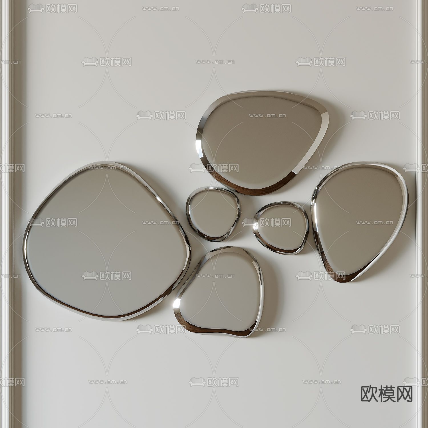 装饰镜 镜子 异形镜子su模型下载（渲染图1）