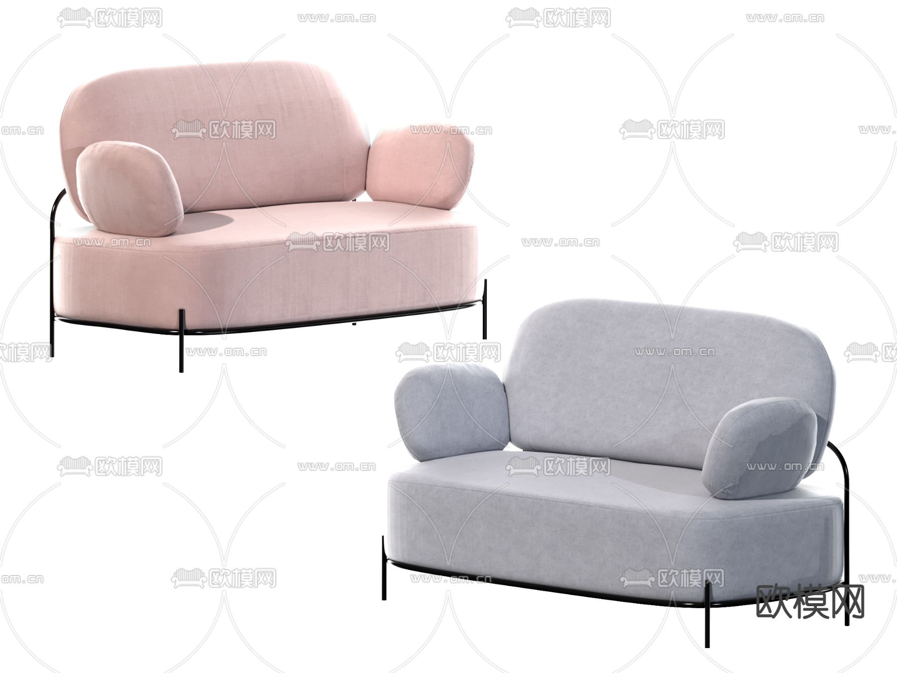 北欧儿童沙发su模型下载（渲染图1）