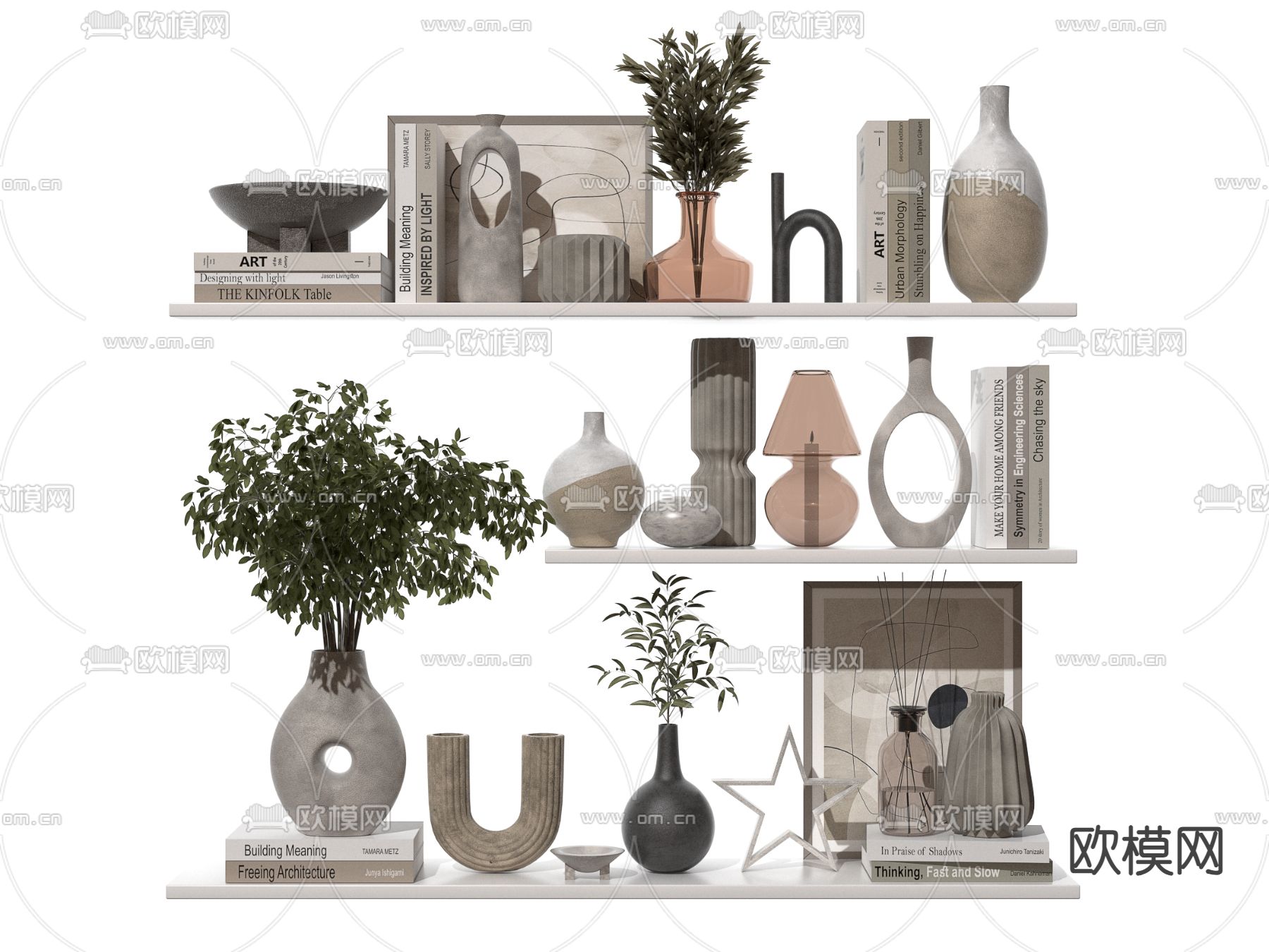 侘寂风装饰摆件su模型下载（渲染图1）