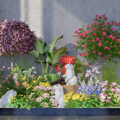  植物堆 景观小品su模型 