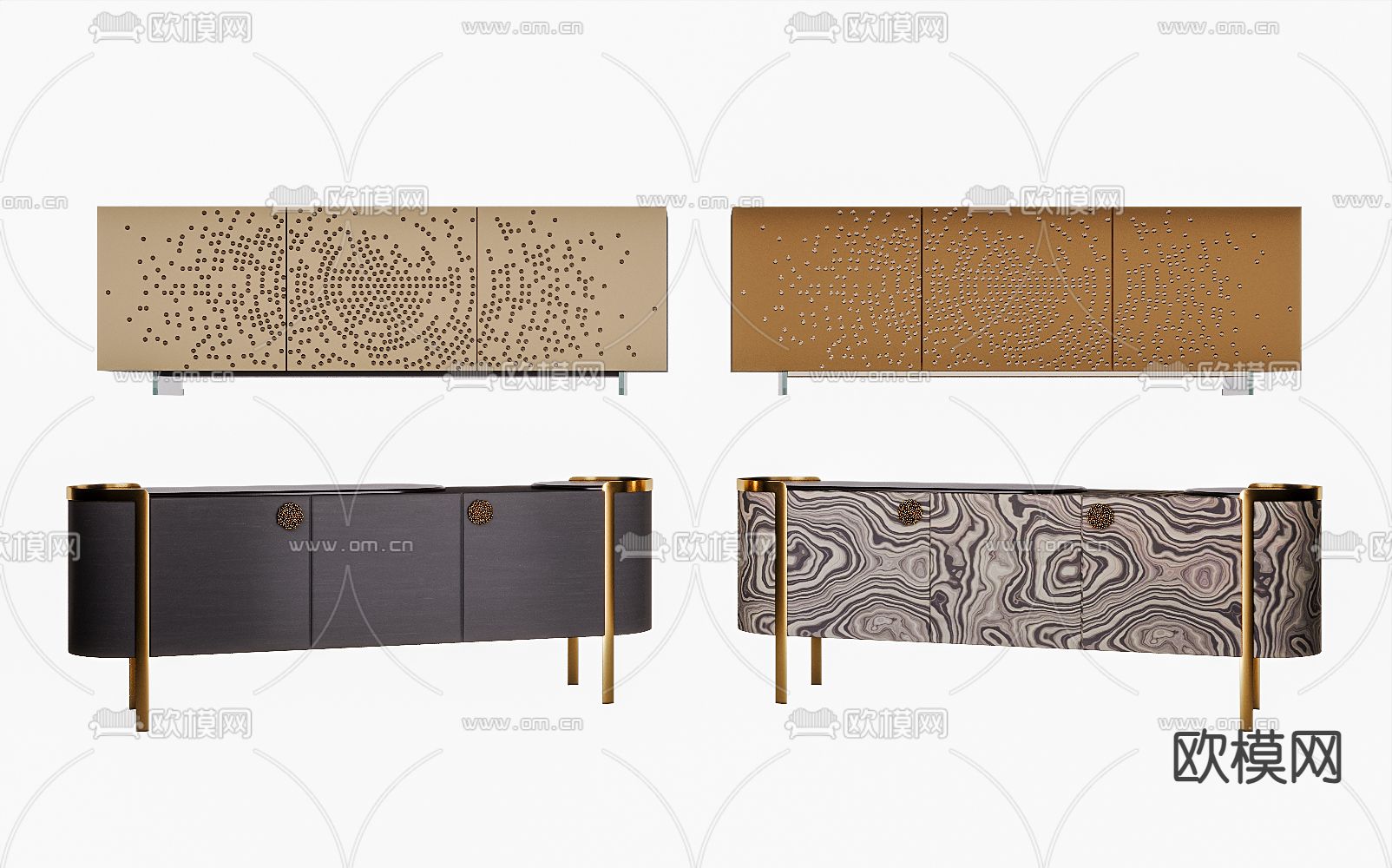 轻奢电视柜3d模型下载