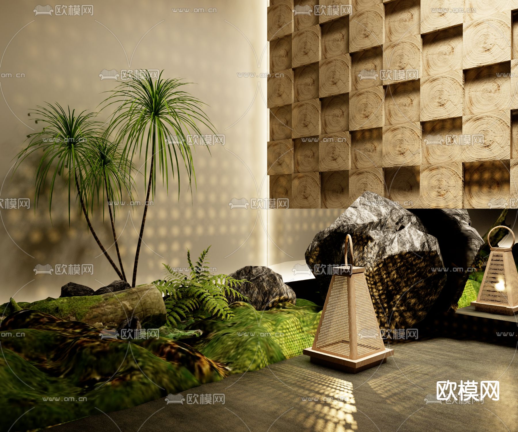 室内造景 植物堆3d模型下载