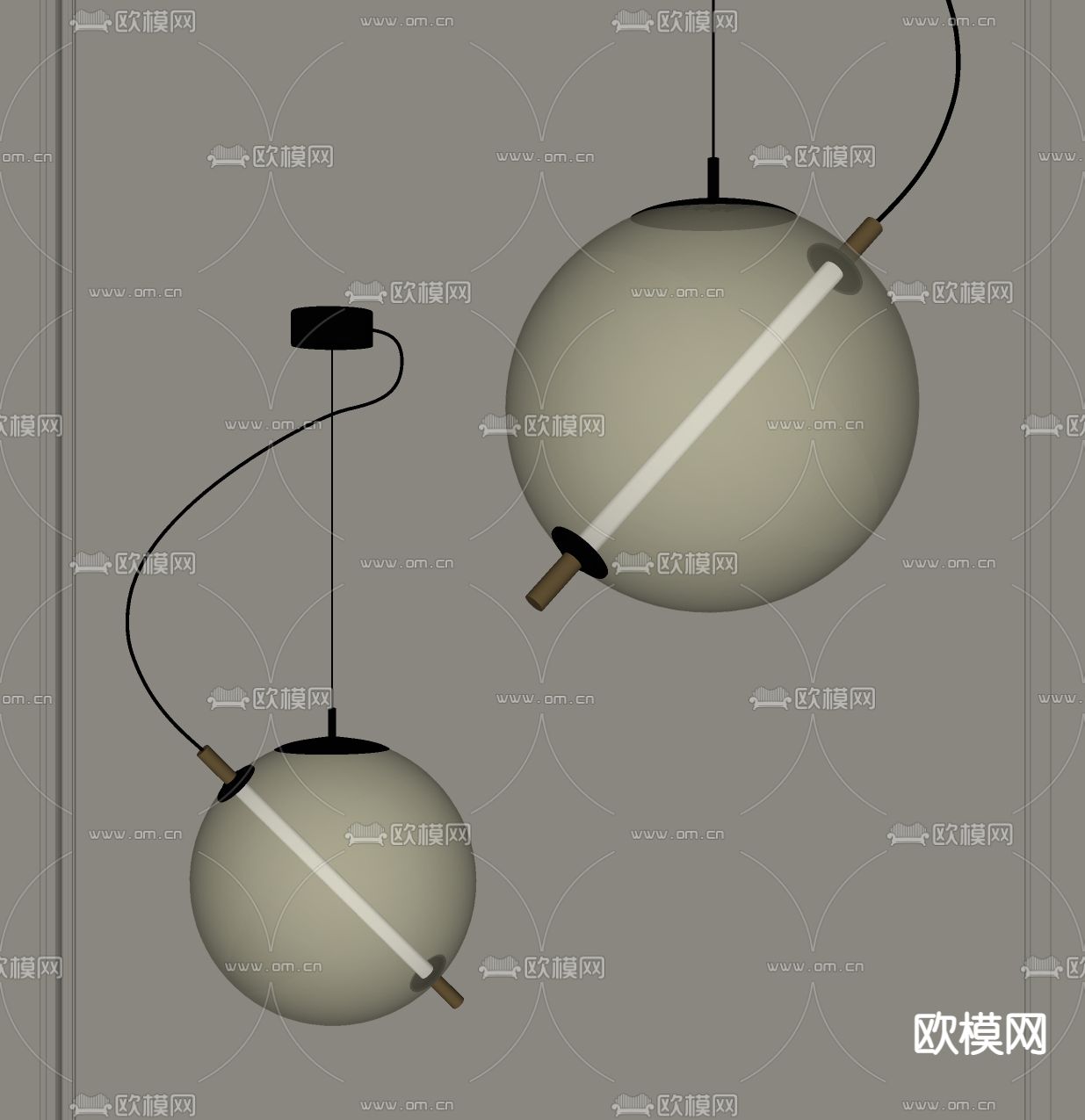 现代玻璃吊灯su模型