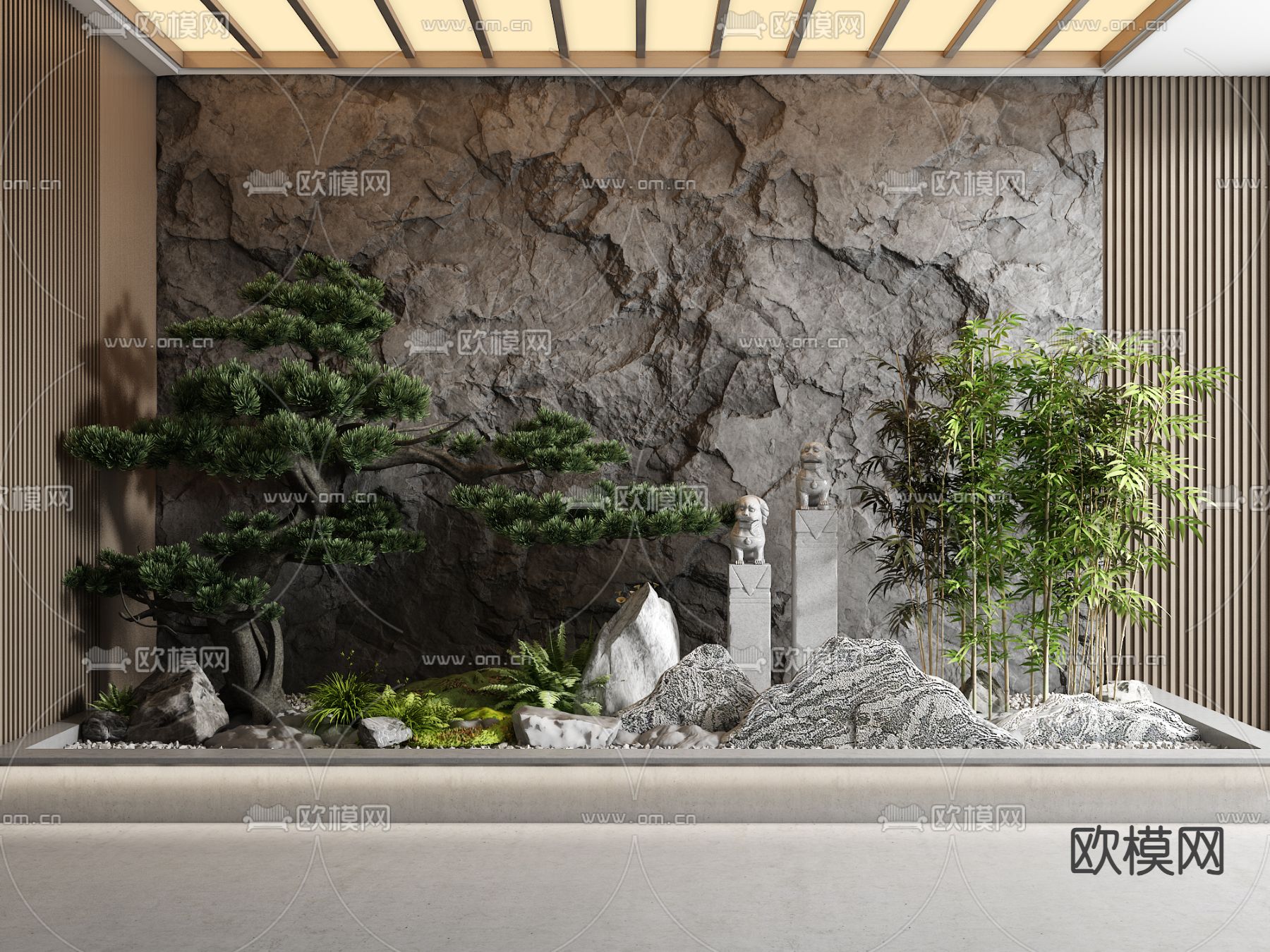 室内造景 植物堆3d模型下载