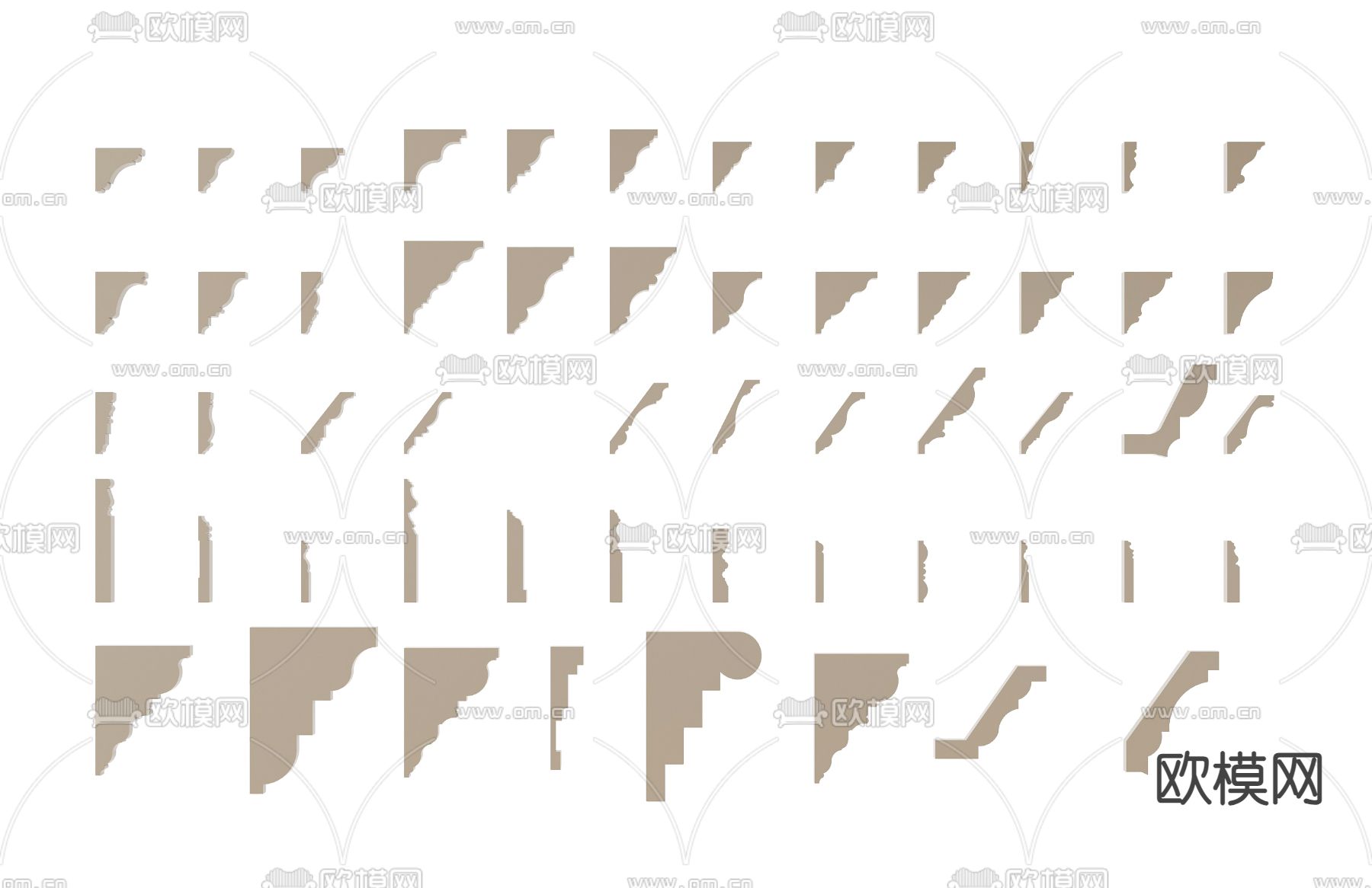 石膏线 顶角线 踢脚线su模型下载（渲染图1）