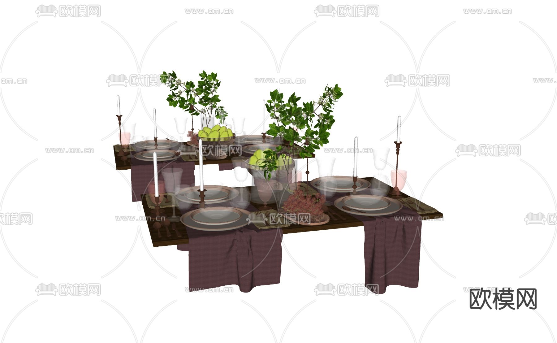 现代餐具su模型下载（渲染图2）