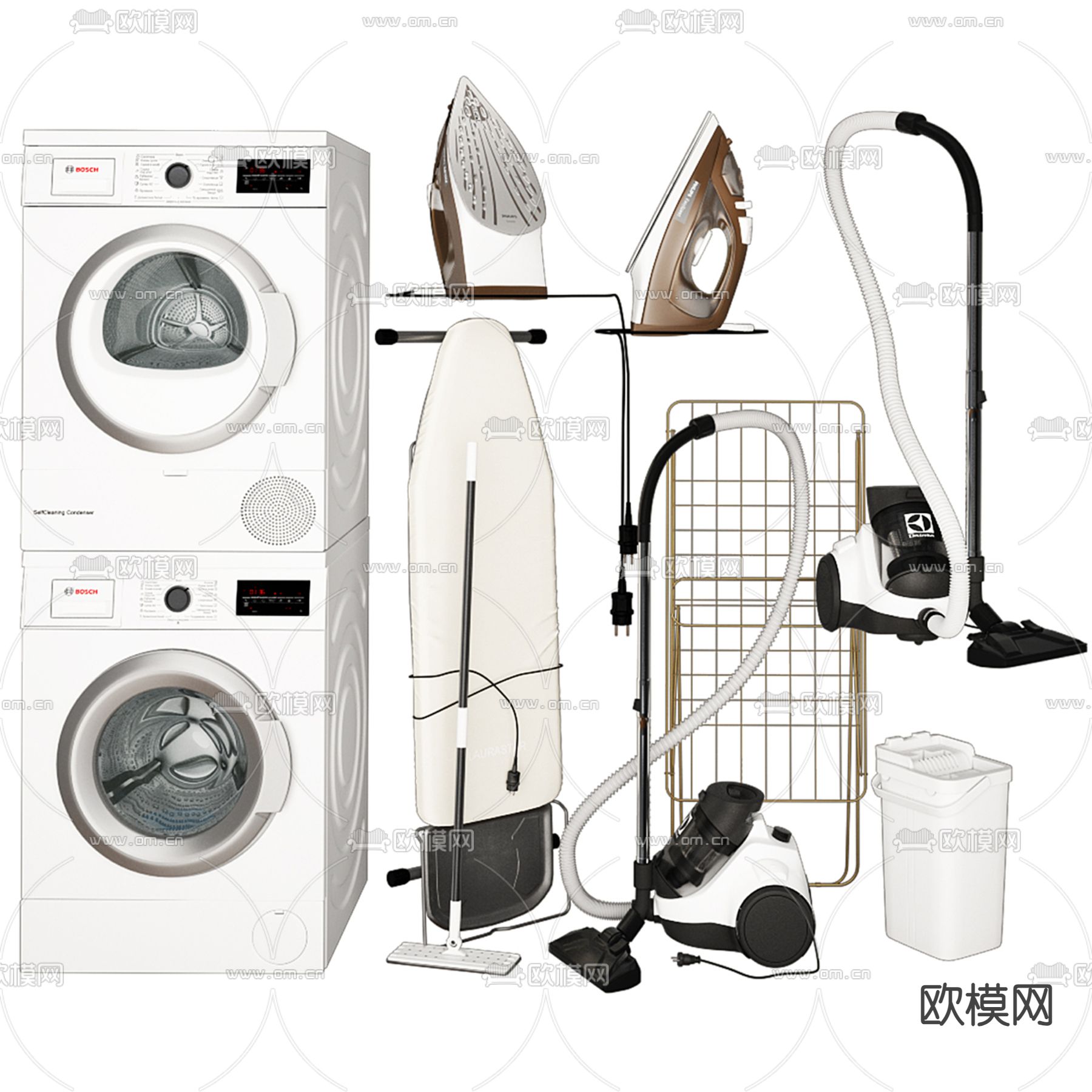 欧式衣柜3d模型下载（渲染图2）