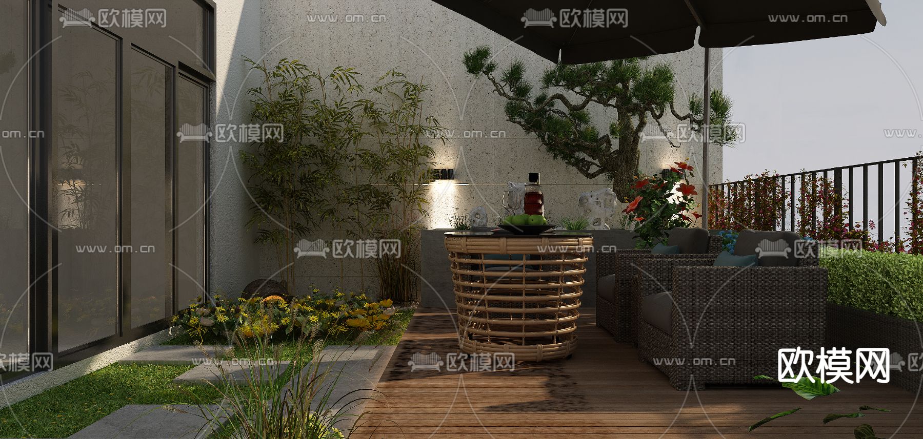 庭院景观 花园3d模型下载（渲染图4）