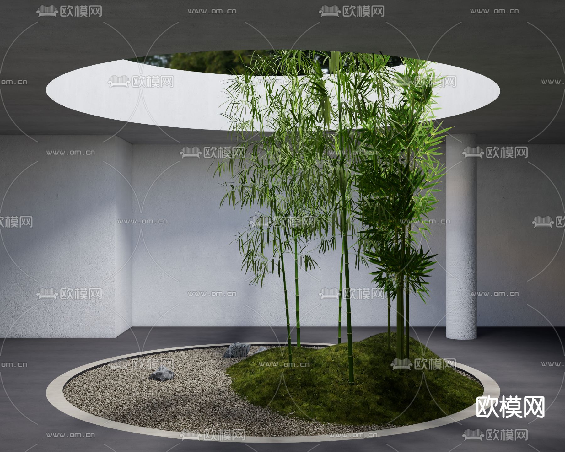 室内造景 竹子 植物堆3d模型下载