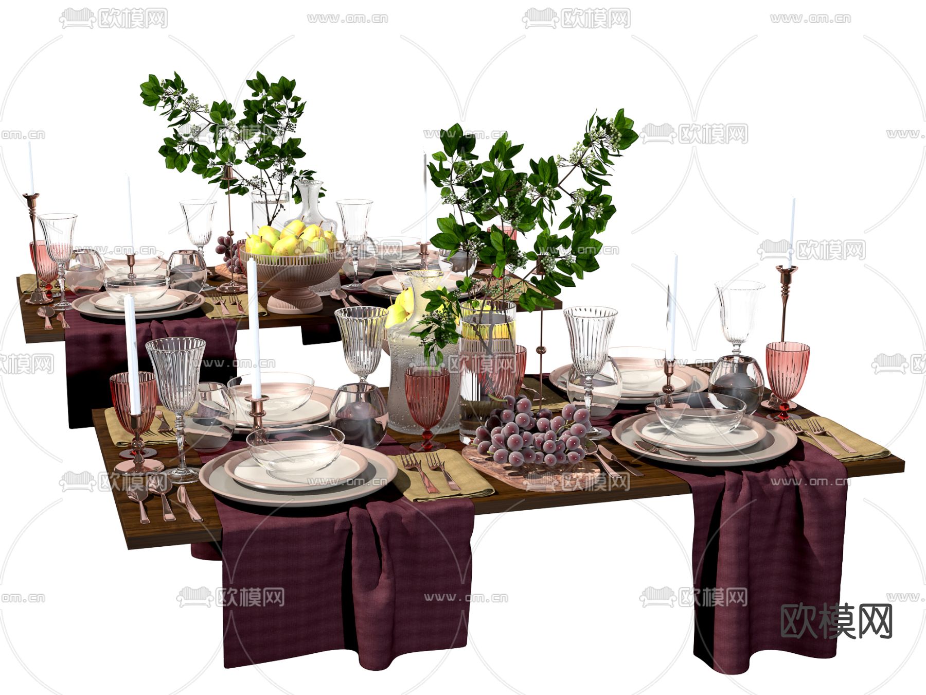 现代餐具su模型下载（渲染图1）