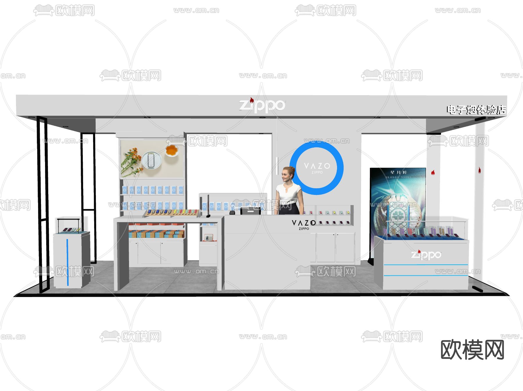电子烟店铺su模型下载（渲染图2）