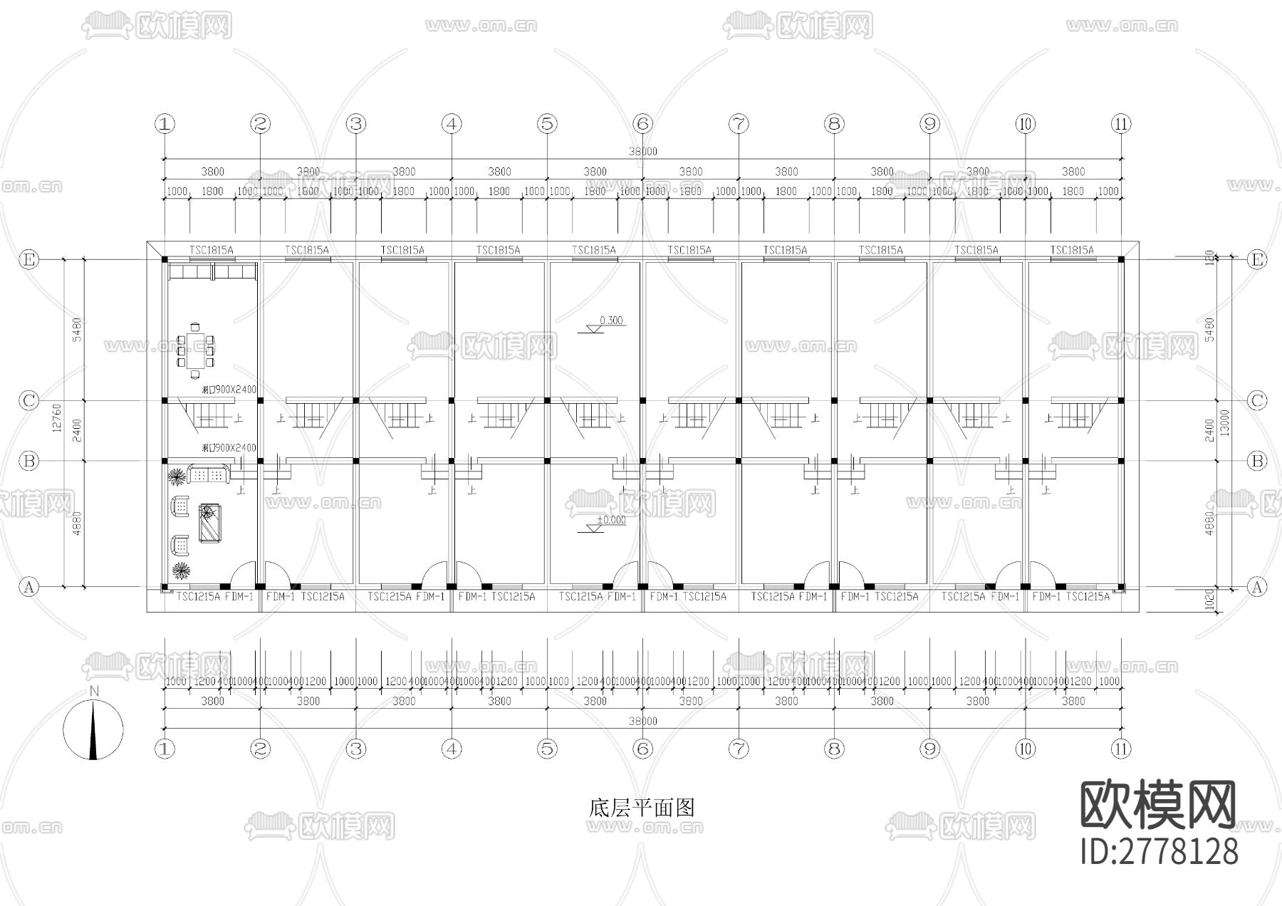 徽派安置小区住宅和街面房方案cad施工图下载（渲染图1）