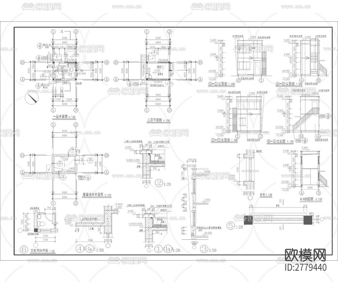 小區(qū)入口大門CAD施工圖下載
