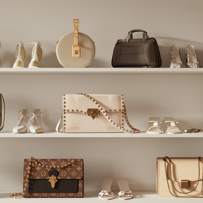  手提包 高跟鞋su模型 