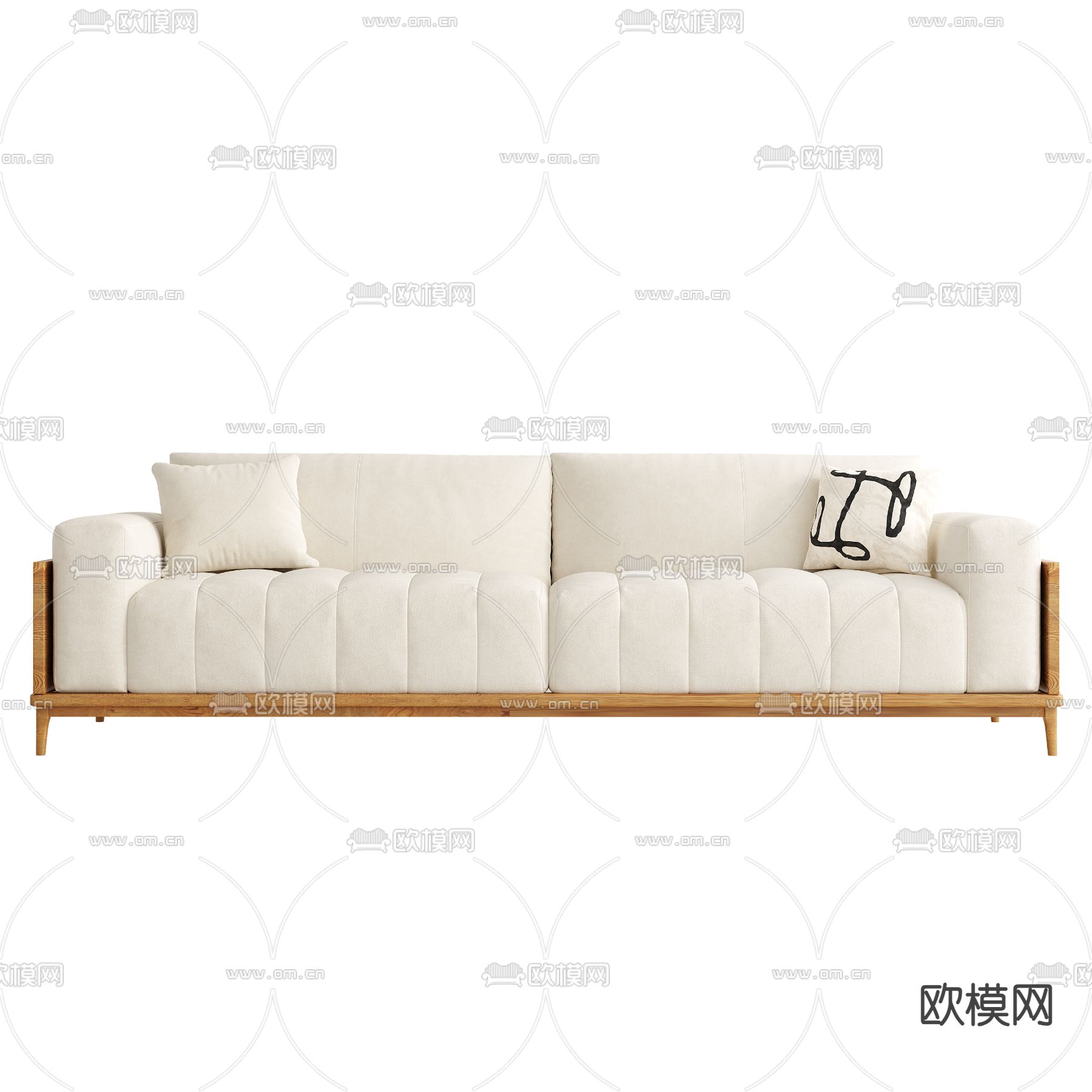 双人沙发 软体沙发3d模型下载（渲染图3）