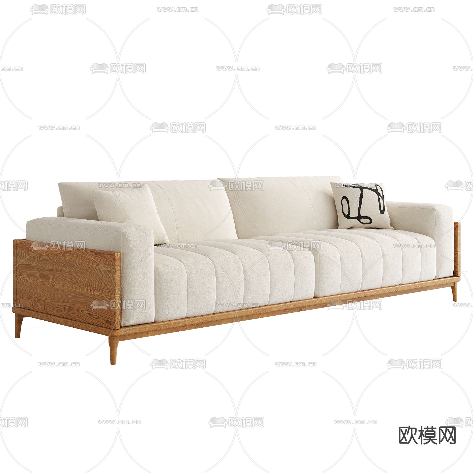 双人沙发 软体沙发3d模型下载（渲染图2）