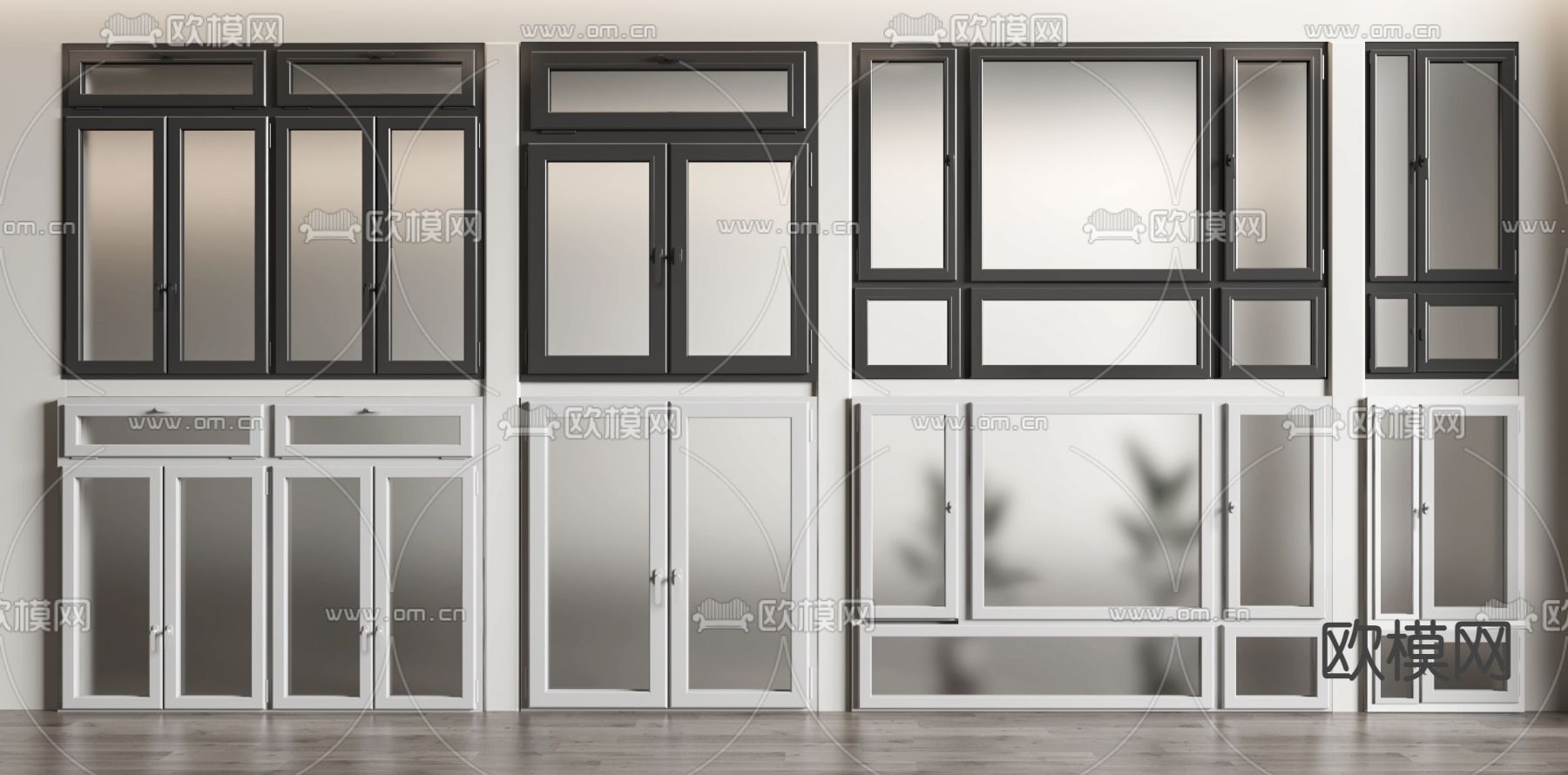 窗户 玻璃窗 平开窗3d模型下载
