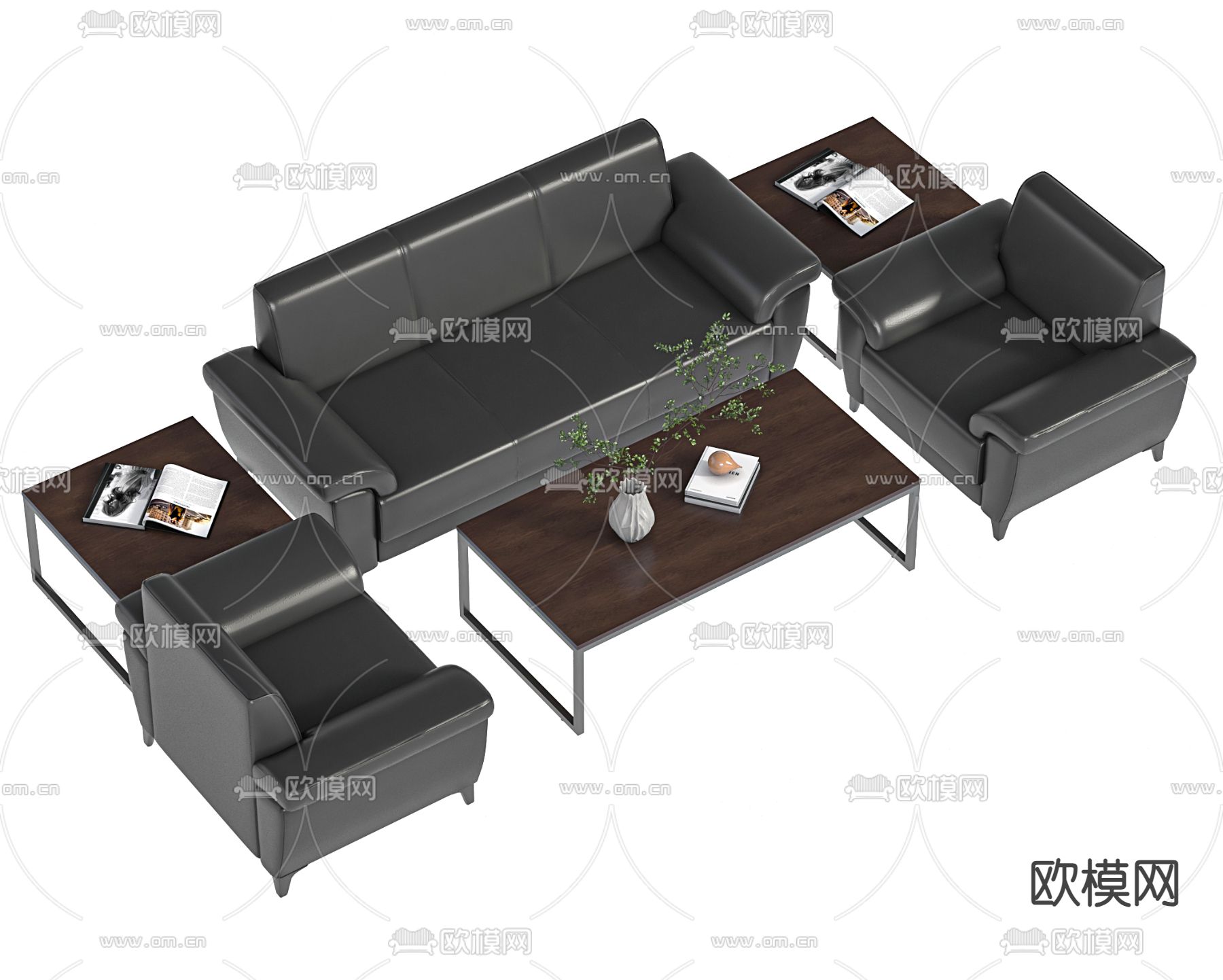 办公沙发 接待沙发3d模型下载