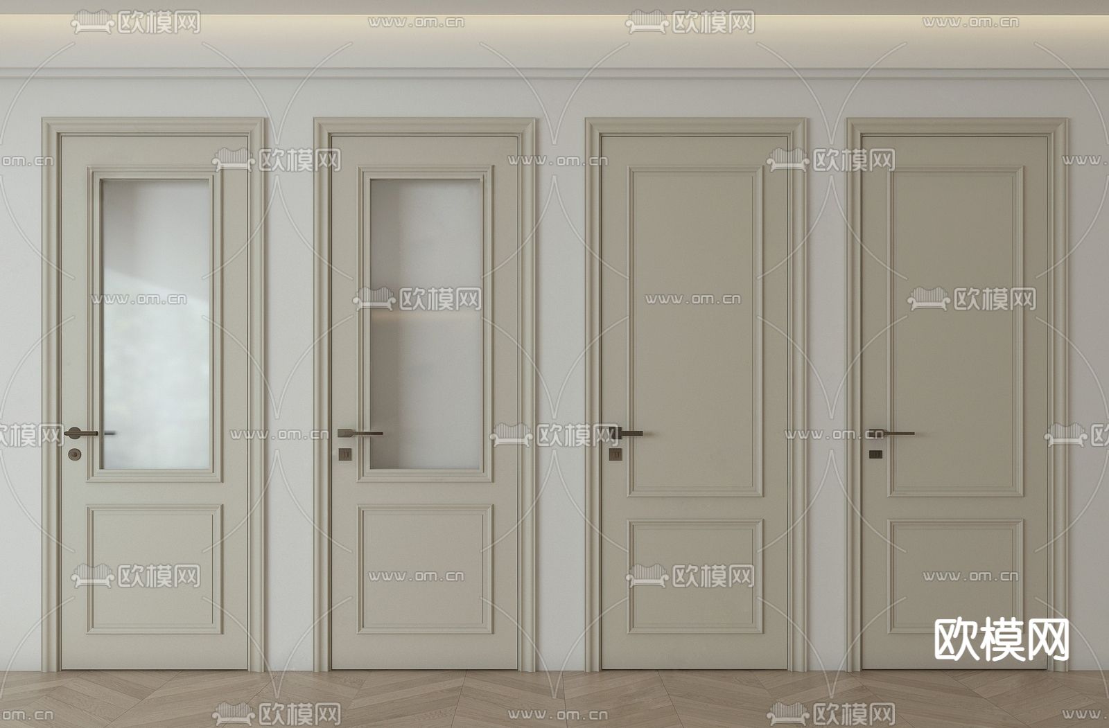 法式单开门 卧室门 卫浴门 房门3d模型下载