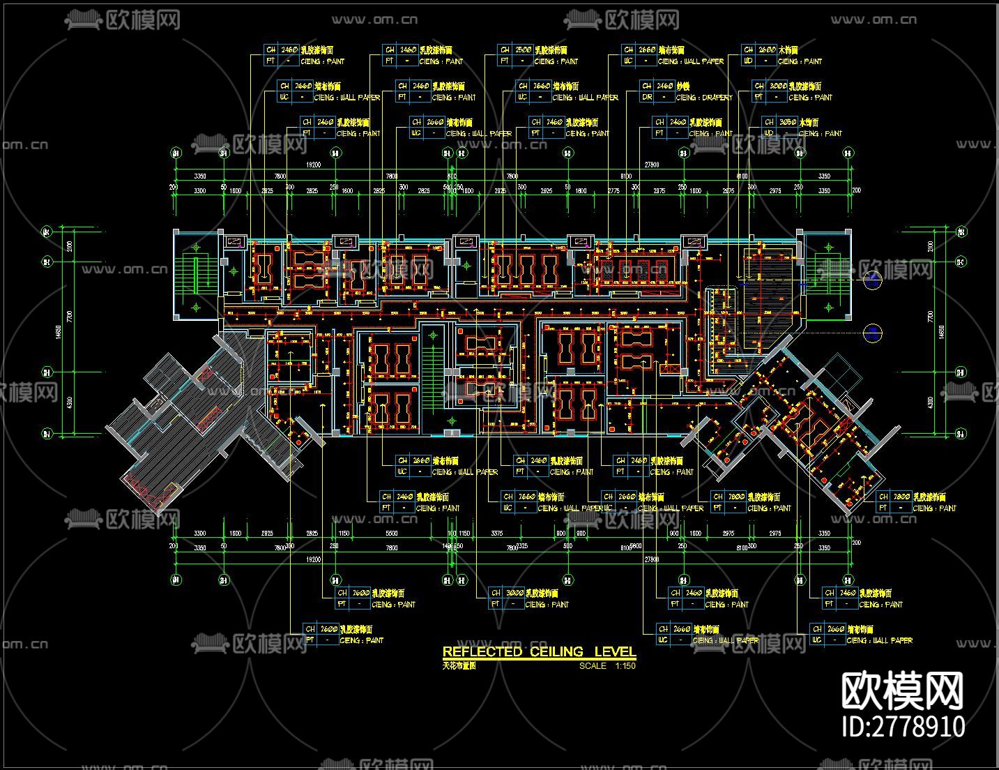 新中式足浴城 桑拿spa会所cad施工图下载（渲染图3）