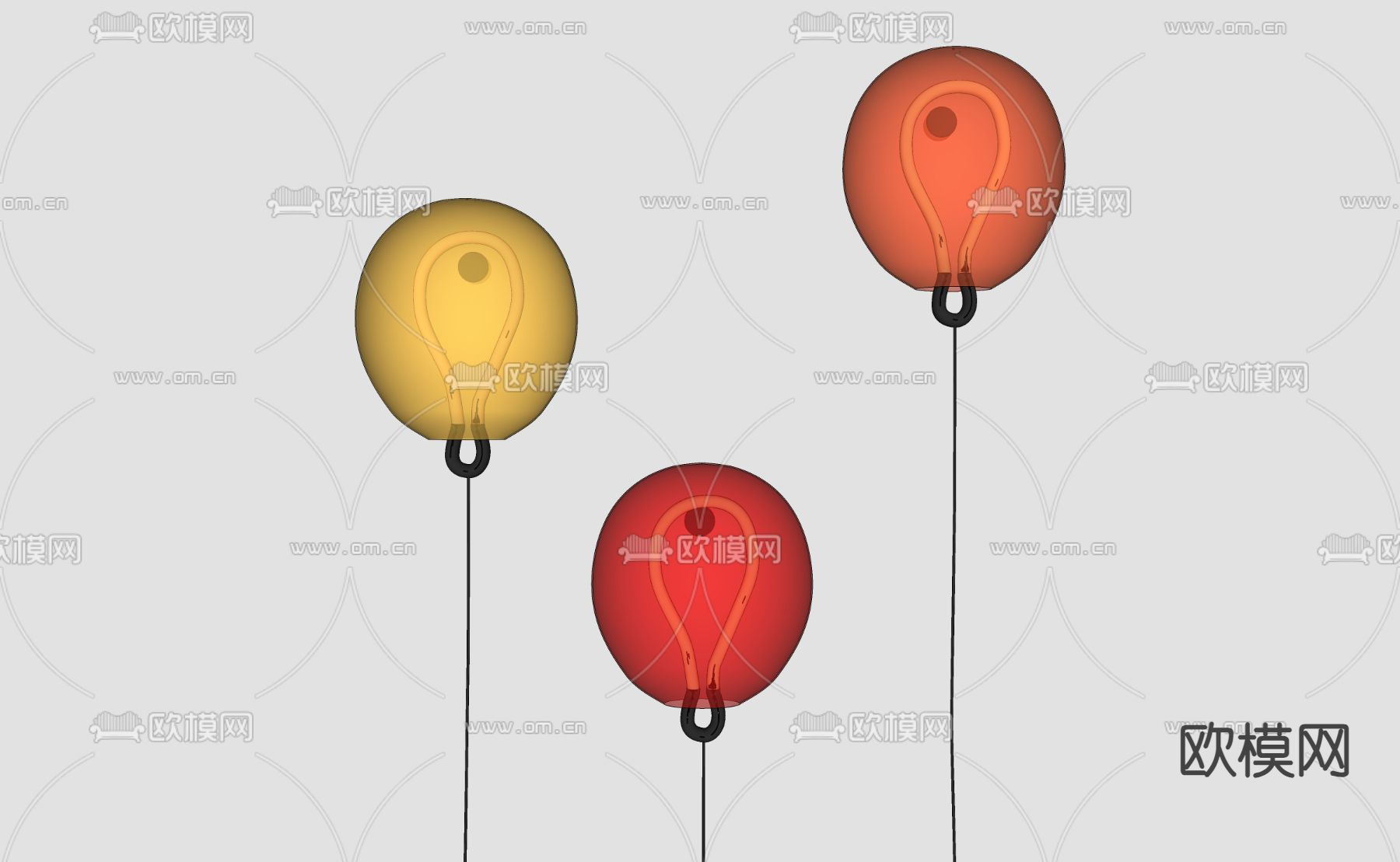 儿童壁灯su模型下载（渲染图2）