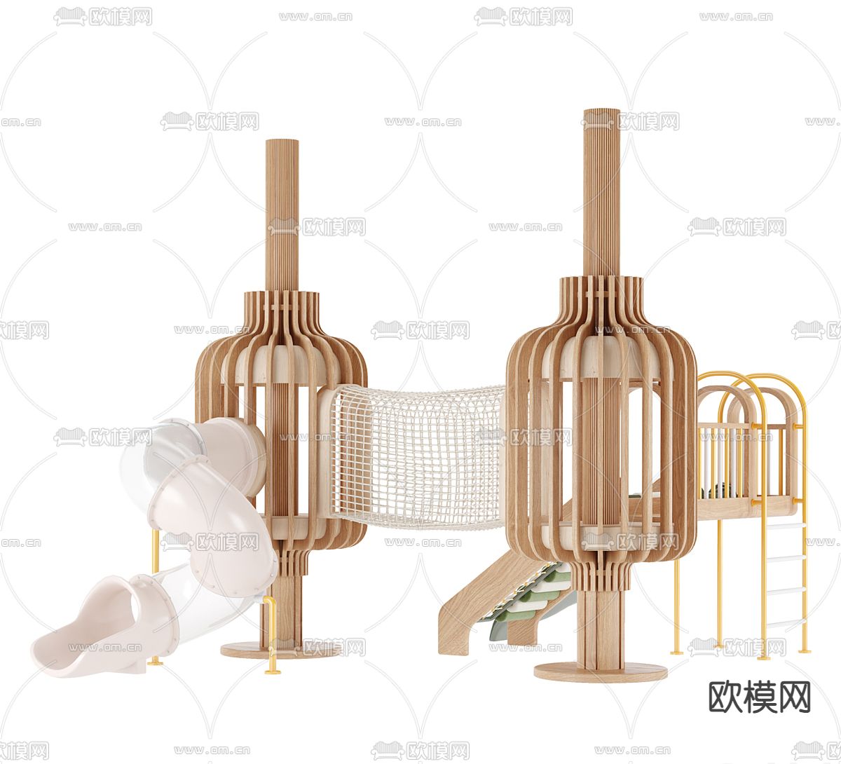 滑梯 儿童游乐设备3d模型下载（渲染图2）