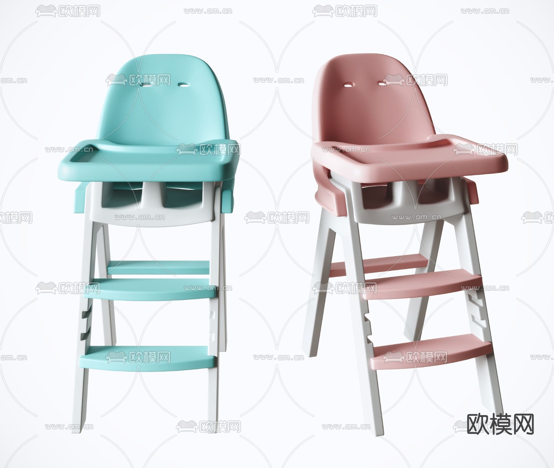 婴儿餐椅 儿童椅 宝宝吃饭桌3d模型下载