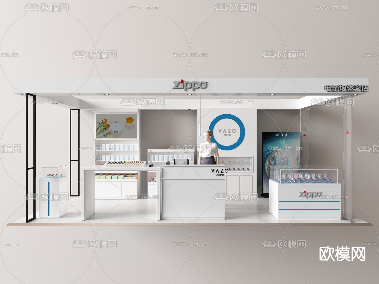 电子烟店铺su模型下载（渲染图1）