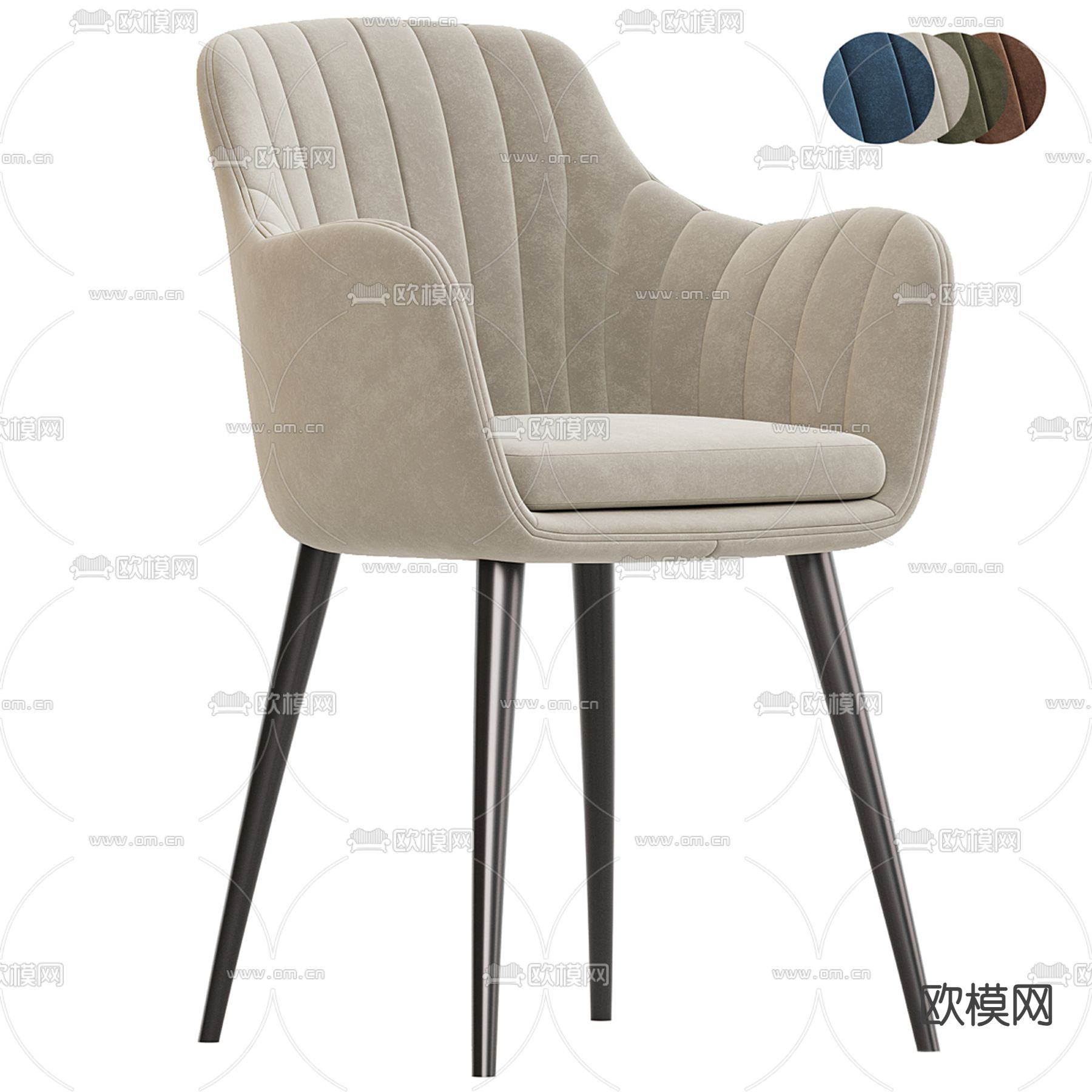 Cassina 椅子 餐椅3d模型下载（渲染图1）