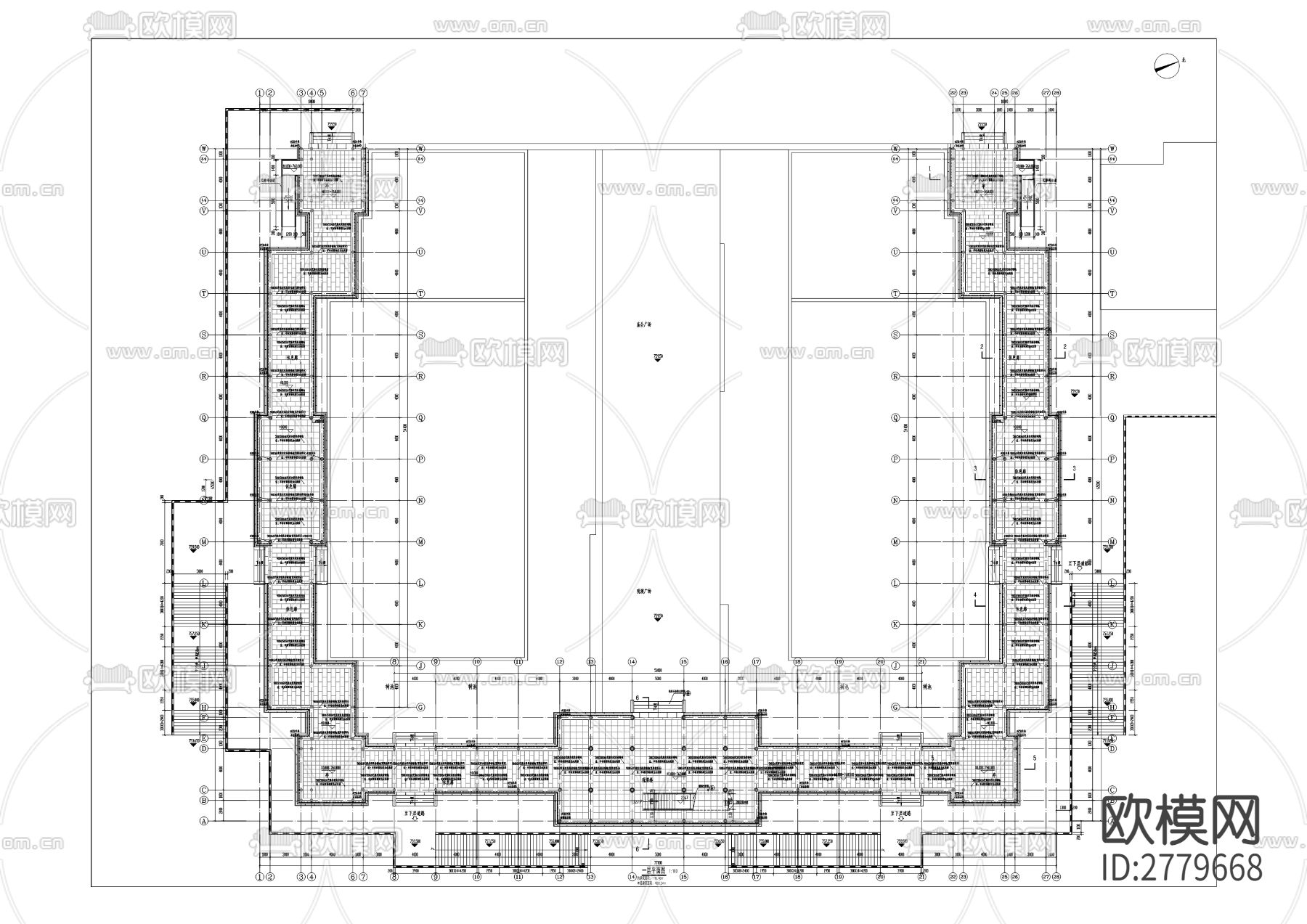 庙会广场CAD施工图下载（渲染图1）