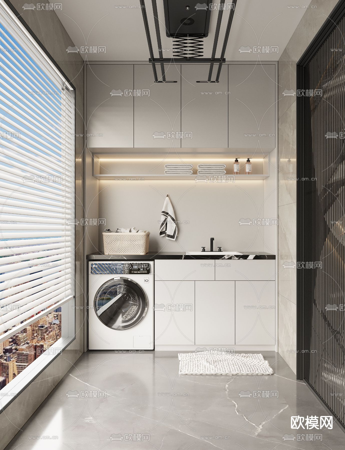 生活阳台 洗衣房3d模型下载