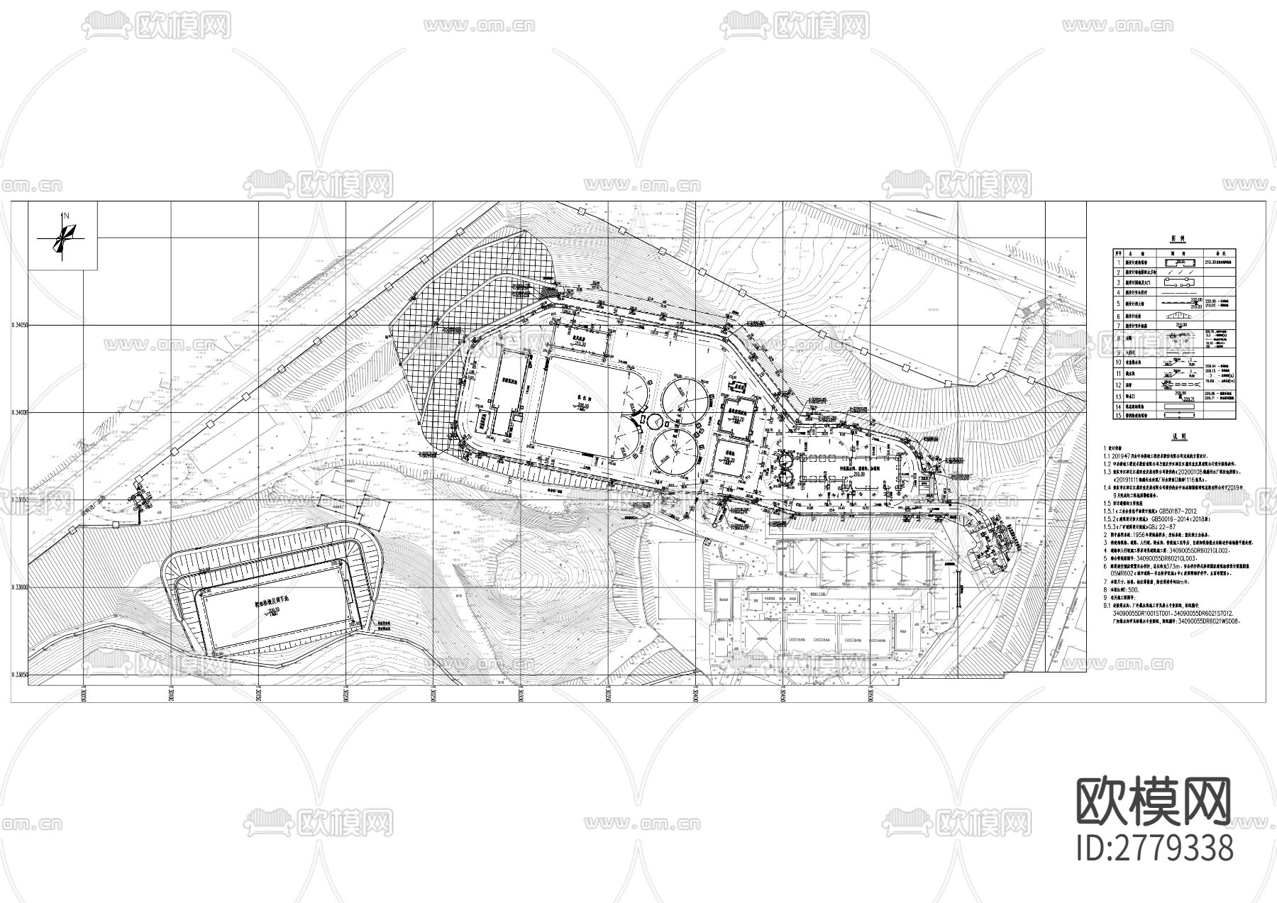 兰家沱污水处理厂(三期)土建项目cad施工图下载（渲染图8）