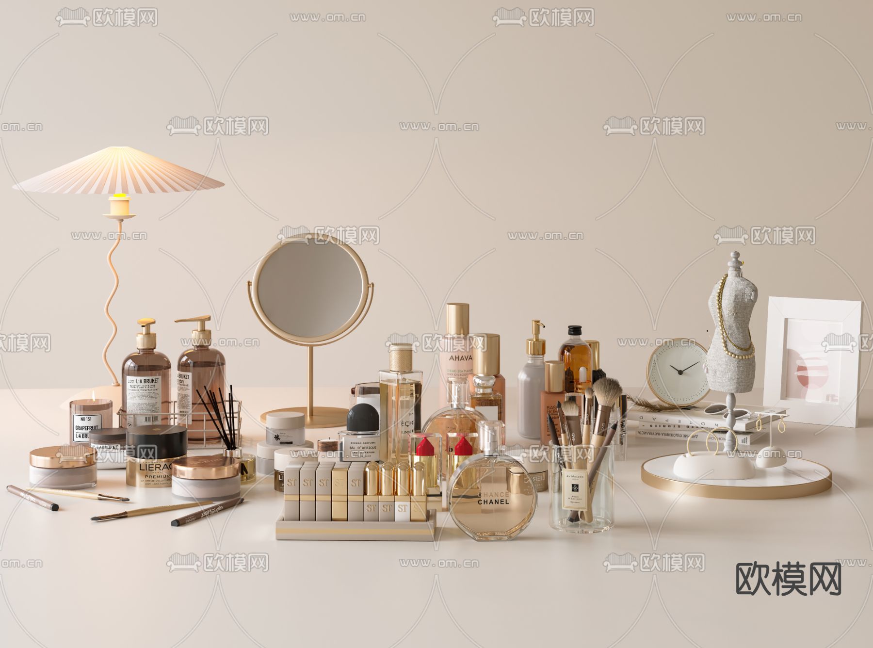 化妆品 化妆镜su模型下载（渲染图1）